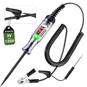 Automotive Test Light with 3-120V LED Digital Voltage Display, Auto Circuit Tester with Voltmeter & Dual Color Polarity Indicate, Electric Test Pen w/Stainless Probe for...