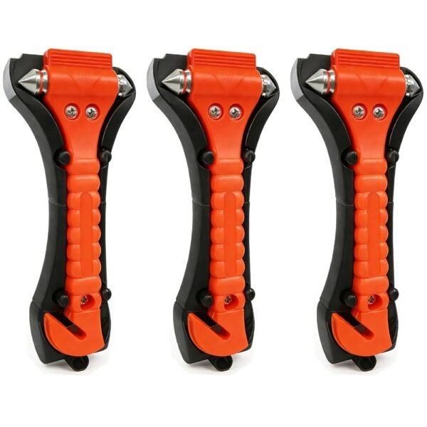 Car Window Breaker Hammer and Seat Belt Cutter 2-in-1, Emergency Escape Tool, Safety Glass Breaker, Automotive Safety Essentials and Accessories, 3 Packs