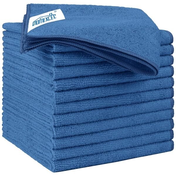 HOMEXCEL Lake Green Microfiber Cleaning Cloth 12 Pack 12.5 x 12.5 inch Microfiber Towels for Cars Ultra Absorbent Car Washing Cloth Lint Free Streak Free Cleaning Rags for Car,...